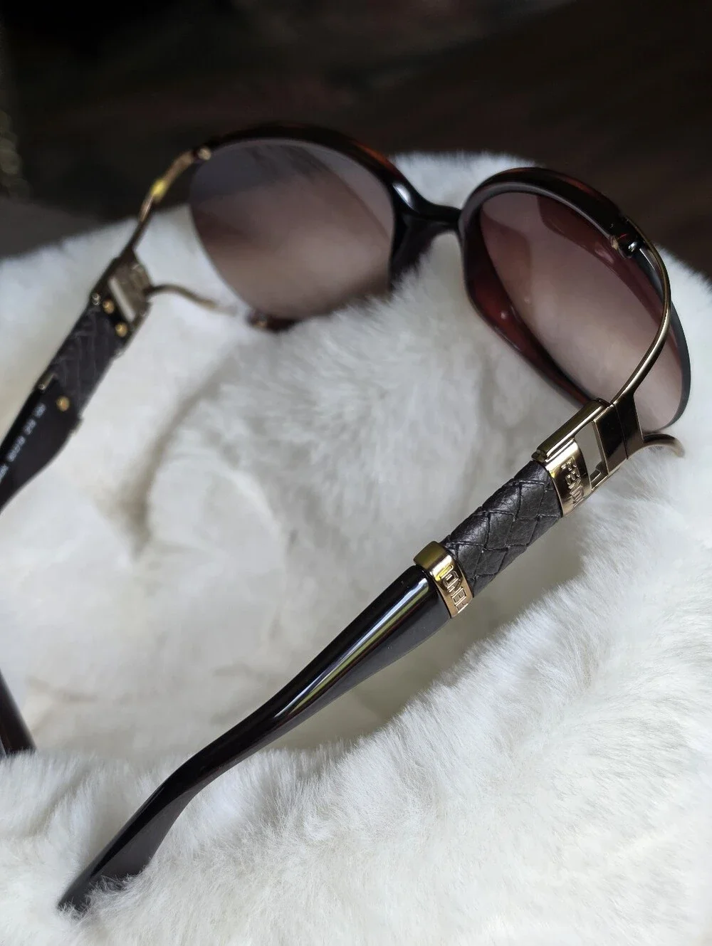 Authentic Fendi Oversized Round Women’s Sunglasses - Brown Lens